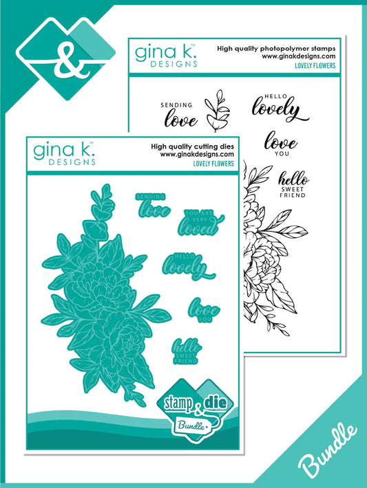 Lovely Flowers Stamp & Die Bundle - Gina K