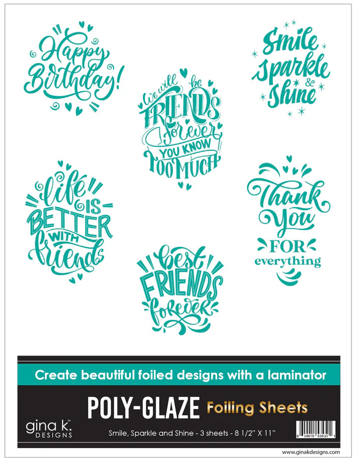 POLY-GLAZE Foiling Sheets- Smile, Sparkle and Shine