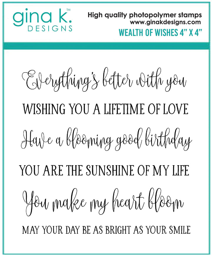 Wealth of Wishes Mini Stamp Set - GIna K