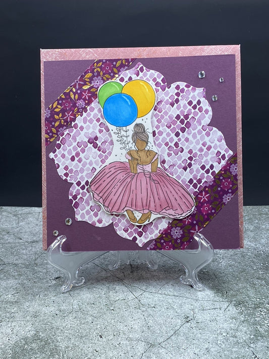 Girl With Balloons - Deep Purple - CM Design Studios