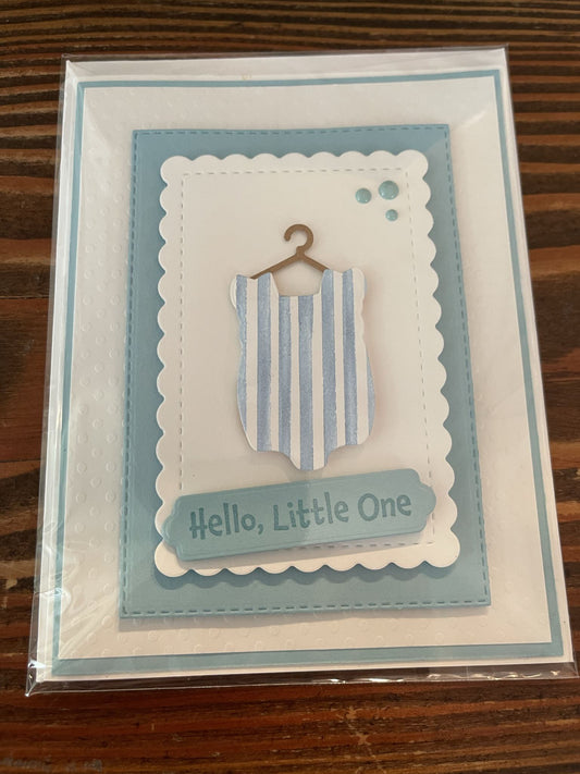 Hello Little One - Blue Onesie